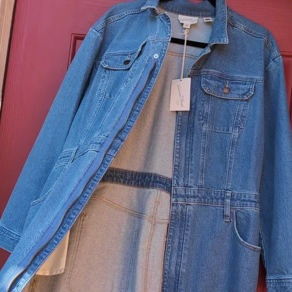 NWT - Blue Long Sleeve Denim Dress/Duster - Picture 5 of 11